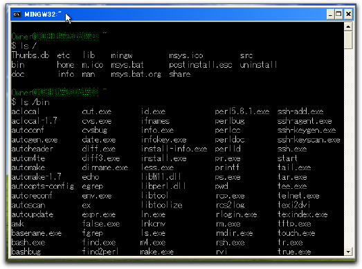 WinXP command prompt running bash